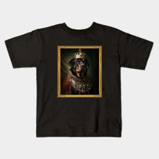 Regal Rottweiler - Medieval German Queen (Framed) Kids T-Shirt